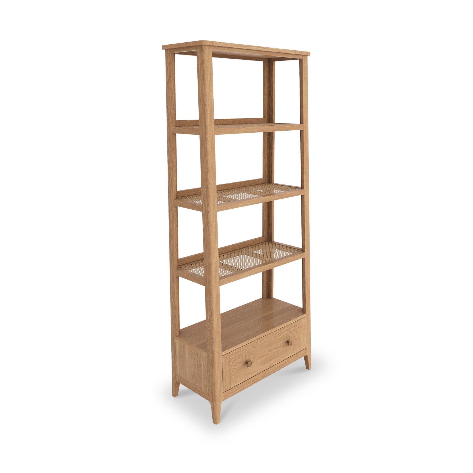 Albany Oak Rattan Ladder Display Bookcase from Roseland Furniture