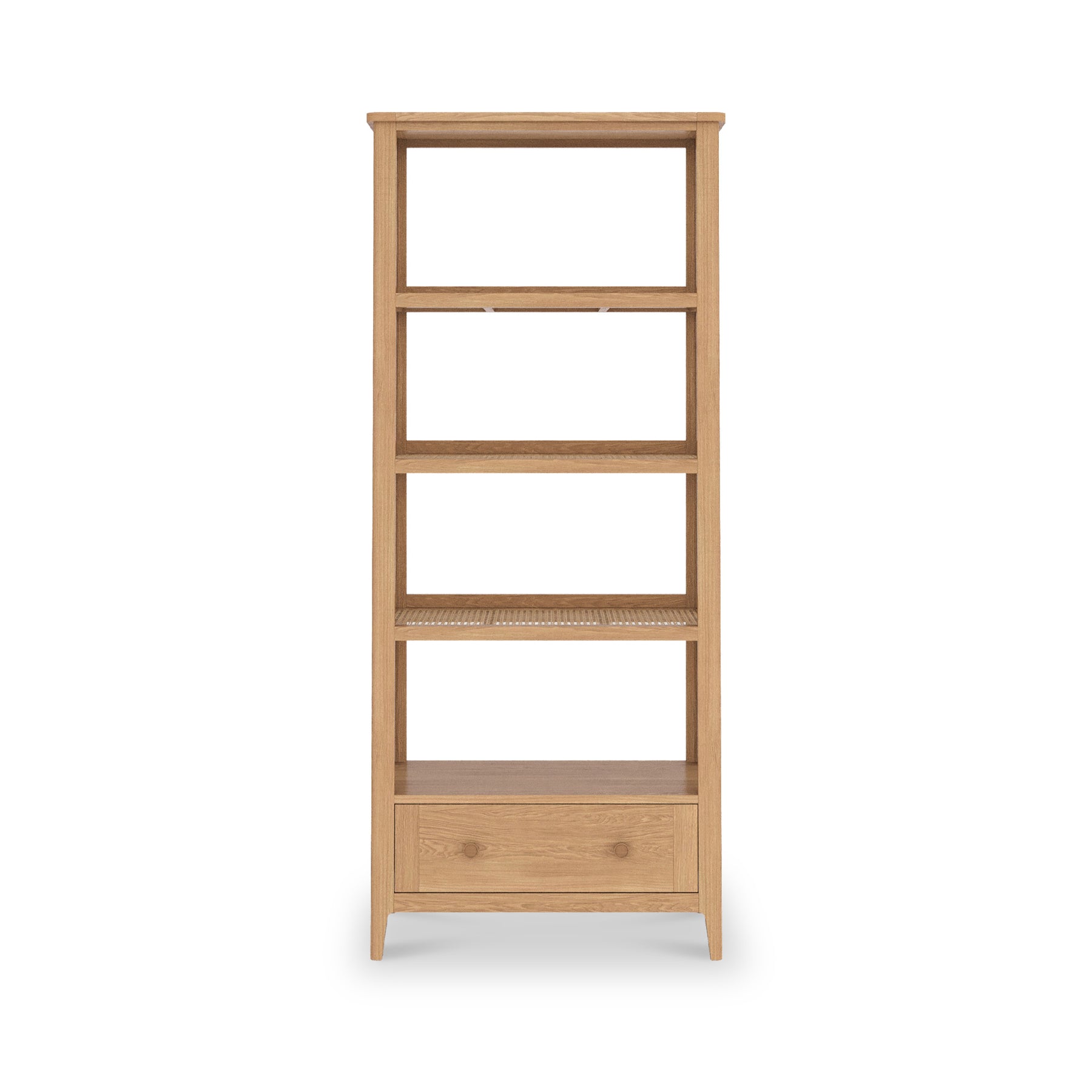 Albany Oak Rattan Ladder Display Bookcase from Roseland Furniture