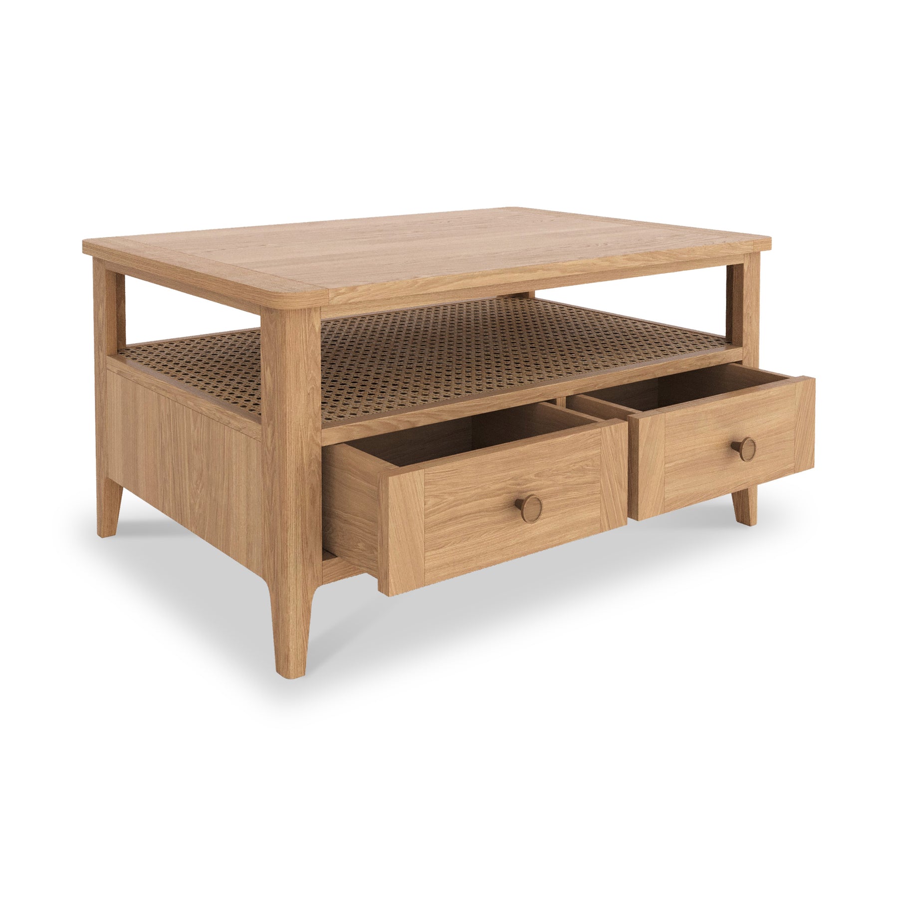Albany Oak Rattan 2 Drawer Coffee Table from Roseland Furniture