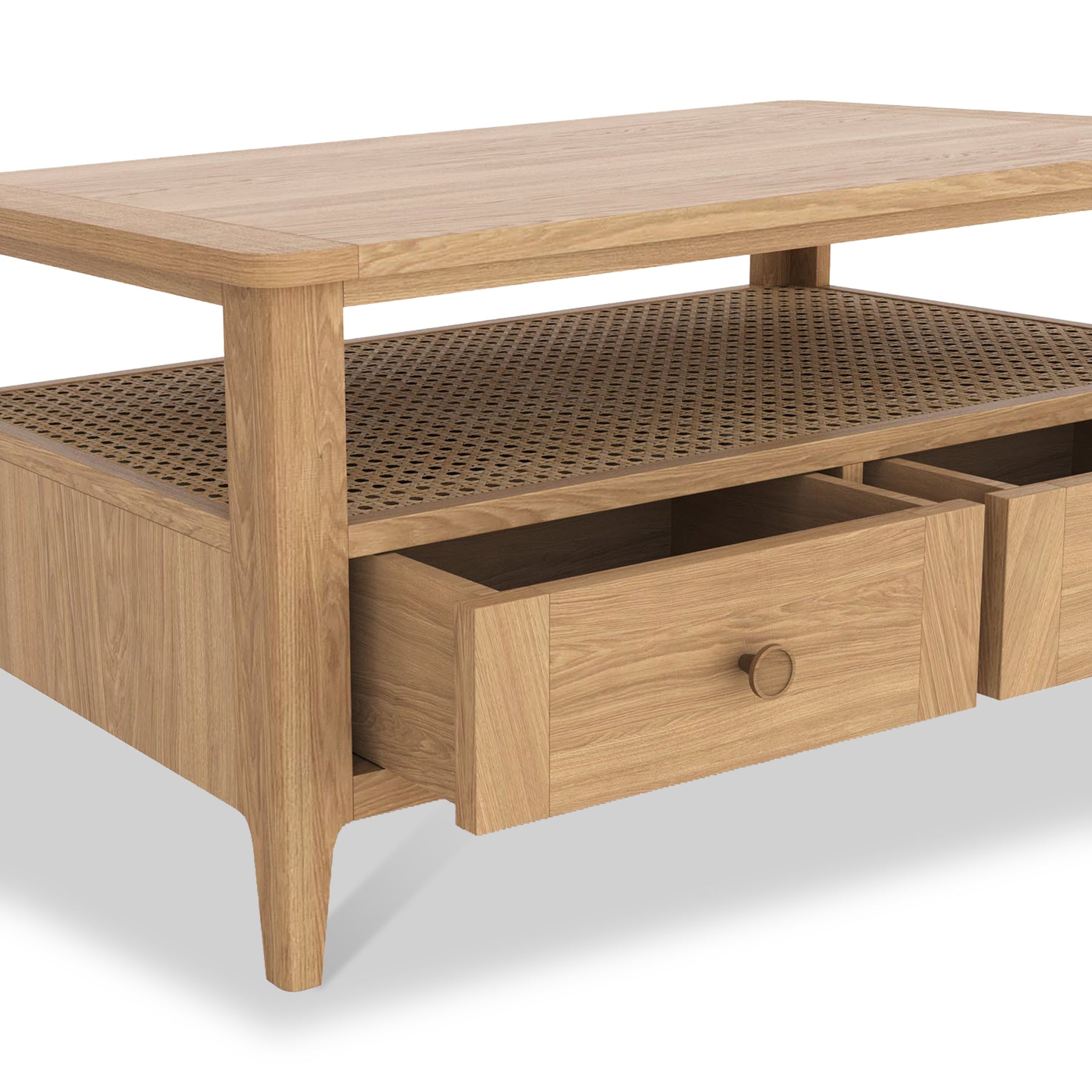 Albany Oak Rattan 2 Drawer Coffee Table from Roseland Furniture