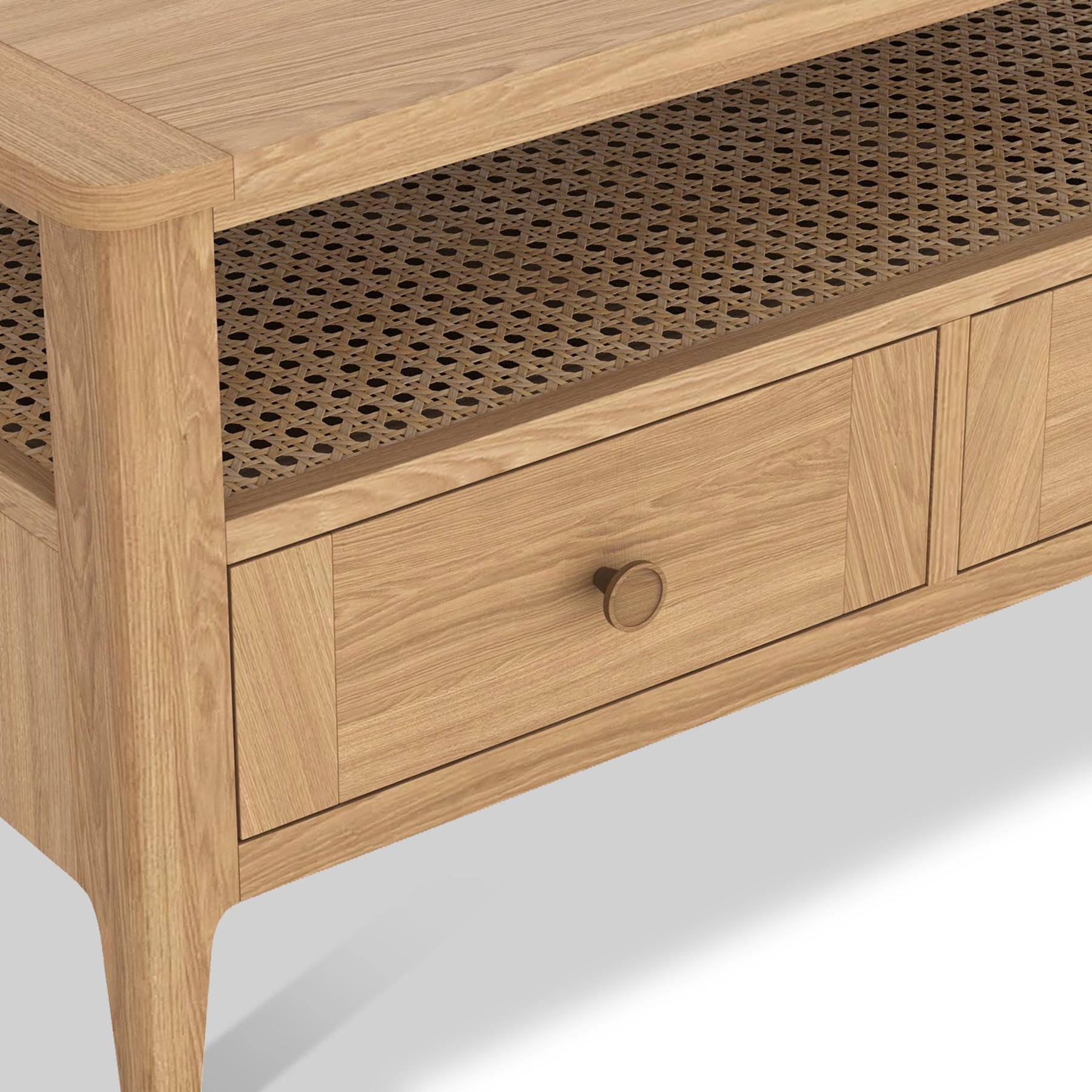 Albany Oak Rattan 2 Drawer Coffee Table from Roseland Furniture