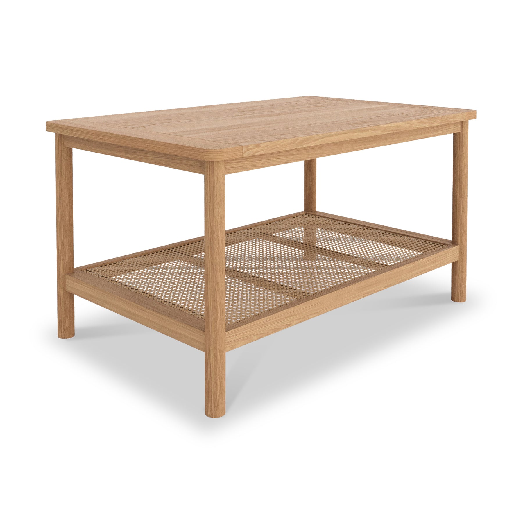 Albany Oak Rattan Coffee Table With Shelf from Roseland Furniture