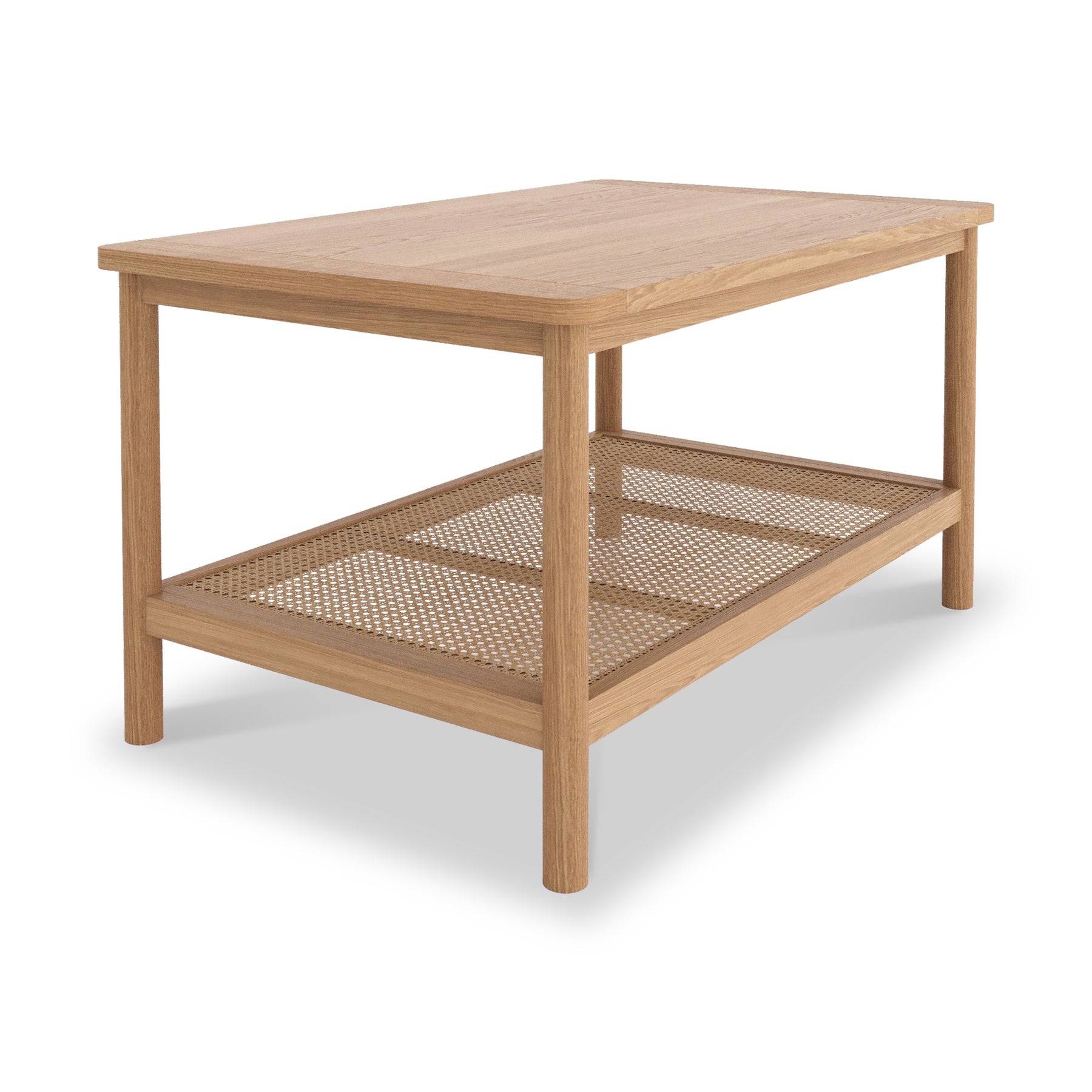 Albany Oak Rattan Coffee Table With Shelf from Roseland Furniture