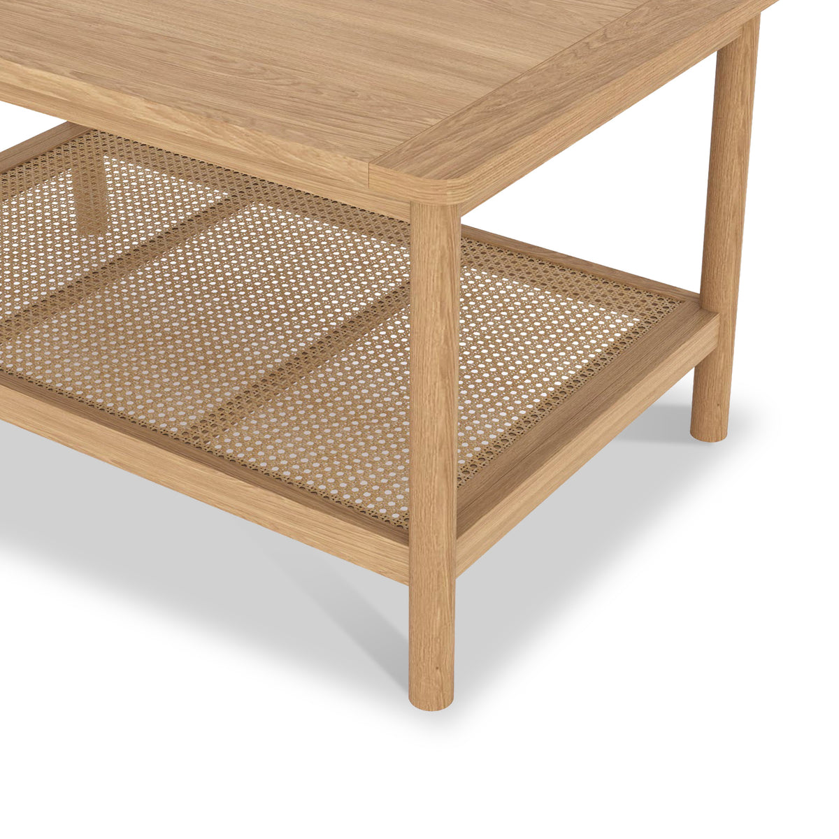 Albany Oak Rattan Coffee Table With Shelf from Roseland Furniture