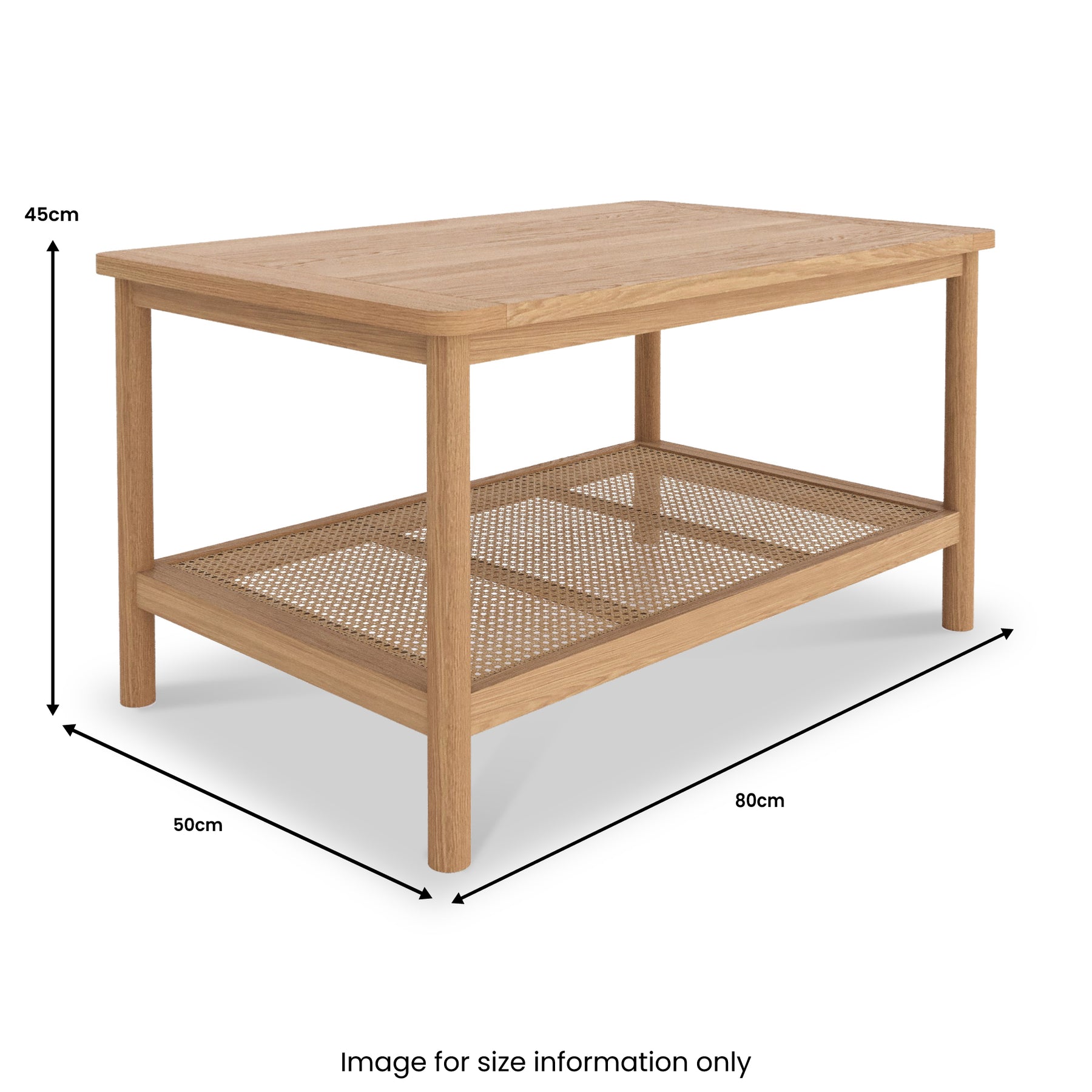 Albany Oak Rattan Coffee Table With Shelf from Roseland Furniture
