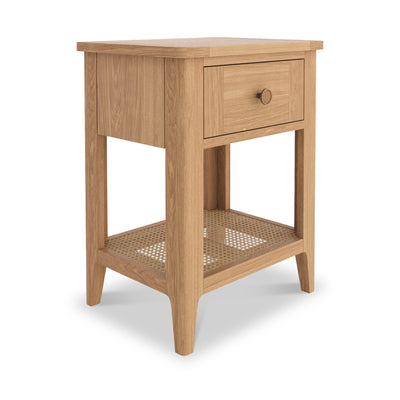 Albany Oak & Rattan Lamp Table