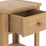 Albany Oak Rattan Lamp Table from Roseland Furniture