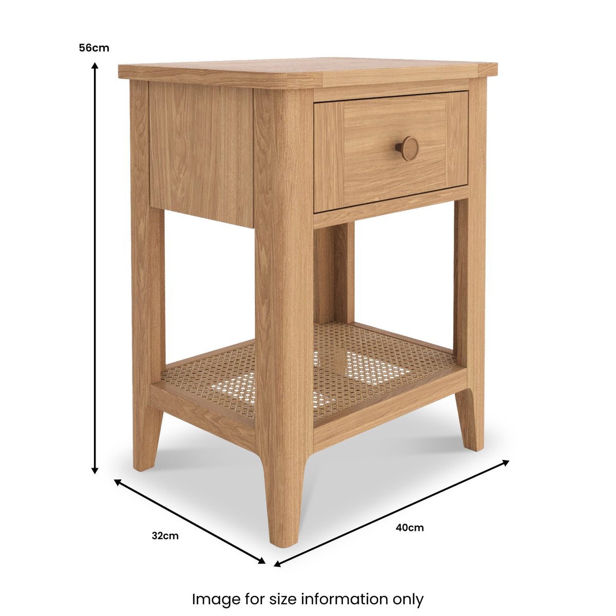 Albany Oak Rattan Lamp Table from Roseland Furniture