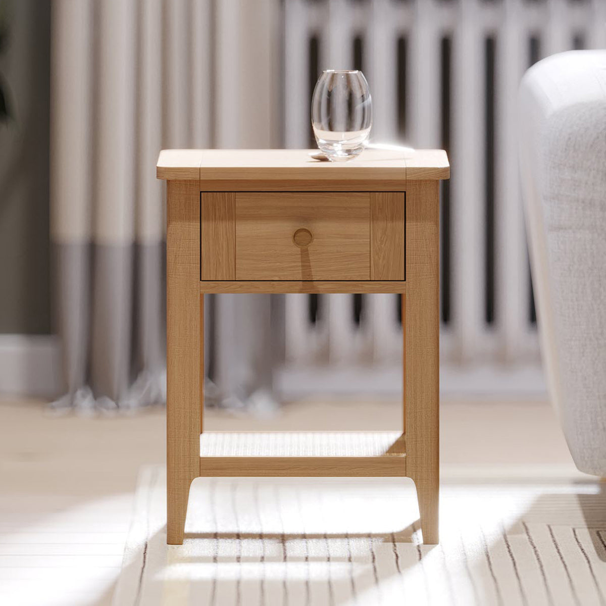 Albany Oak Rattan Lamp Table from Roseland Furniture