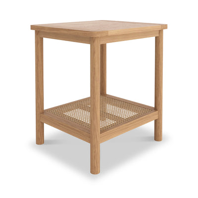 Albany Oak & Rattan Side Table