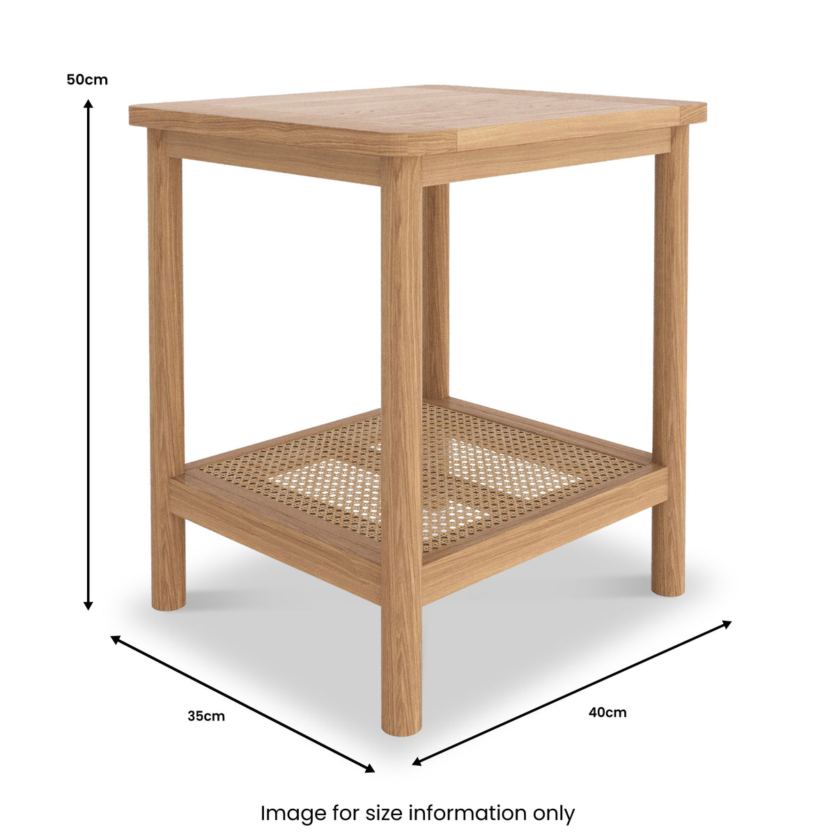 Albany Oak Rattan Side Table from Roseland Furniture