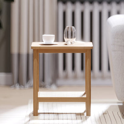 Albany Oak & Rattan Side Table