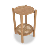Albany Oak Rattan Round Side Table from Roseland Furniture