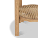 Albany Oak Rattan Round Side Table from Roseland Furniture