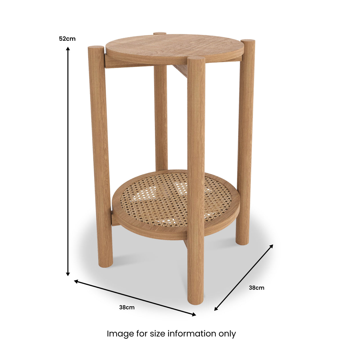 Albany Oak Rattan Round Side Table from Roseland Furniture