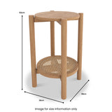 Albany Oak Rattan Round Side Table from Roseland Furniture