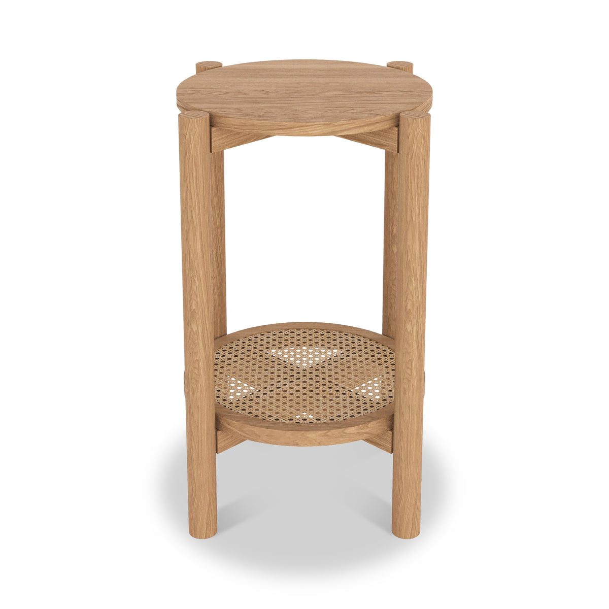 Albany Oak Rattan Round Side Table from Roseland Furniture