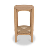 Albany Oak Rattan Round Side Table from Roseland Furniture
