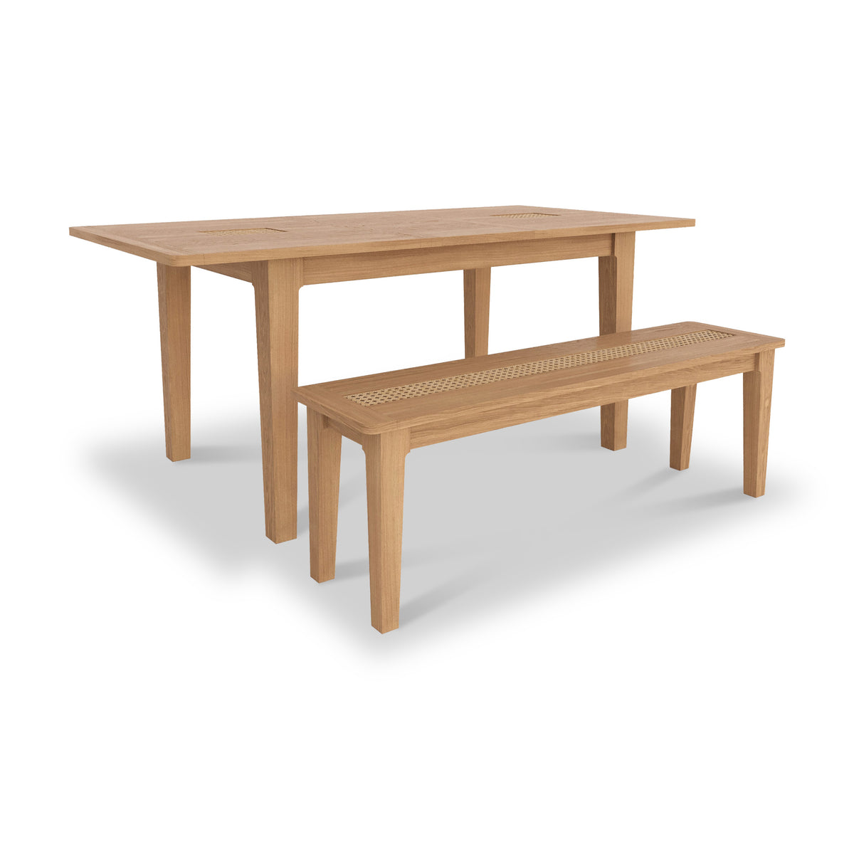 Albany Oak Rattan 140 180cm Ext Dining Table from Roseland Furniture