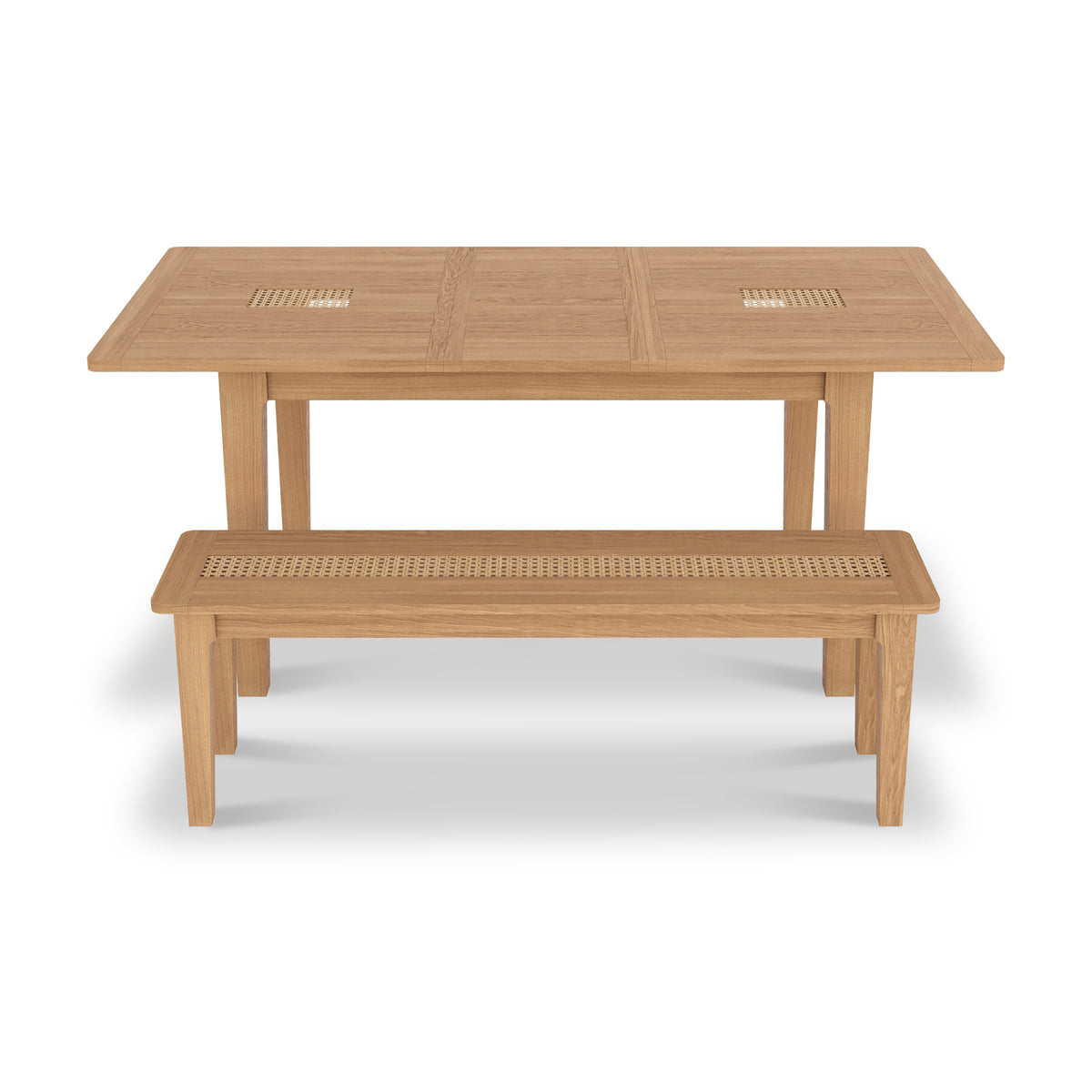 Albany Oak Rattan 140 180cm Ext Dining Table from Roseland Furniture