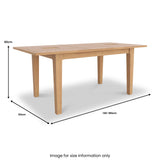 Albany Oak Rattan 140 180cm Ext Dining Table from Roseland Furniture
