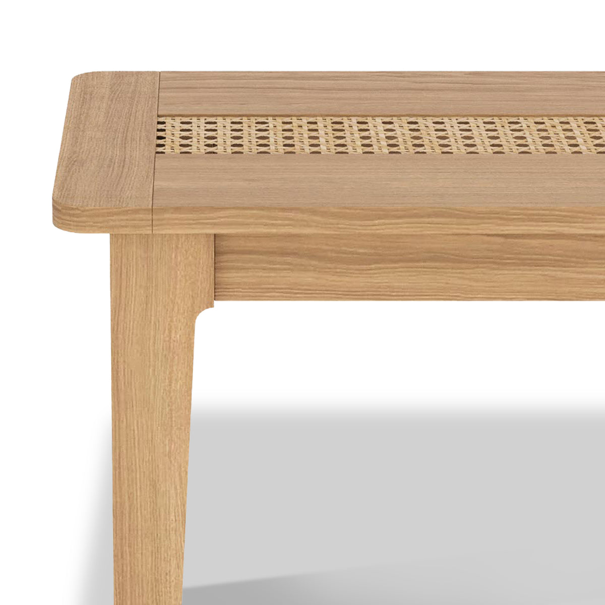 Albany Oak Rattan 110cm Dining Bench Close1 from Roseland Furniture