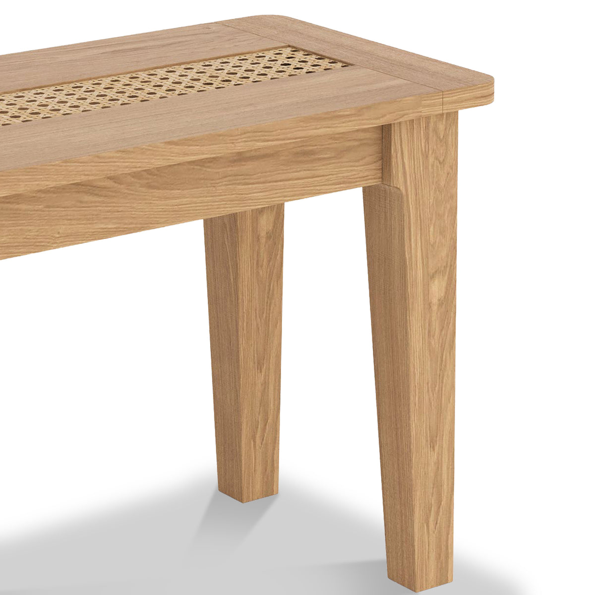 Albany Oak Rattan 110cm Dining Bench Close1 from Roseland Furniture
