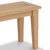 Albany Oak Rattan 110cm Dining Bench Close1 from Roseland Furniture