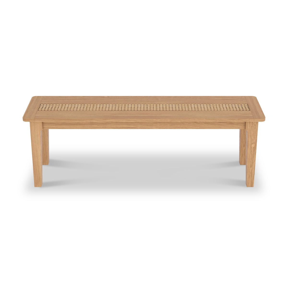 Albany Oak Rattan 110cm Dining Bench Close1 from Roseland Furniture