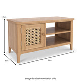 Albany Oak Rattan Small TV Unit from Roseland Furniture