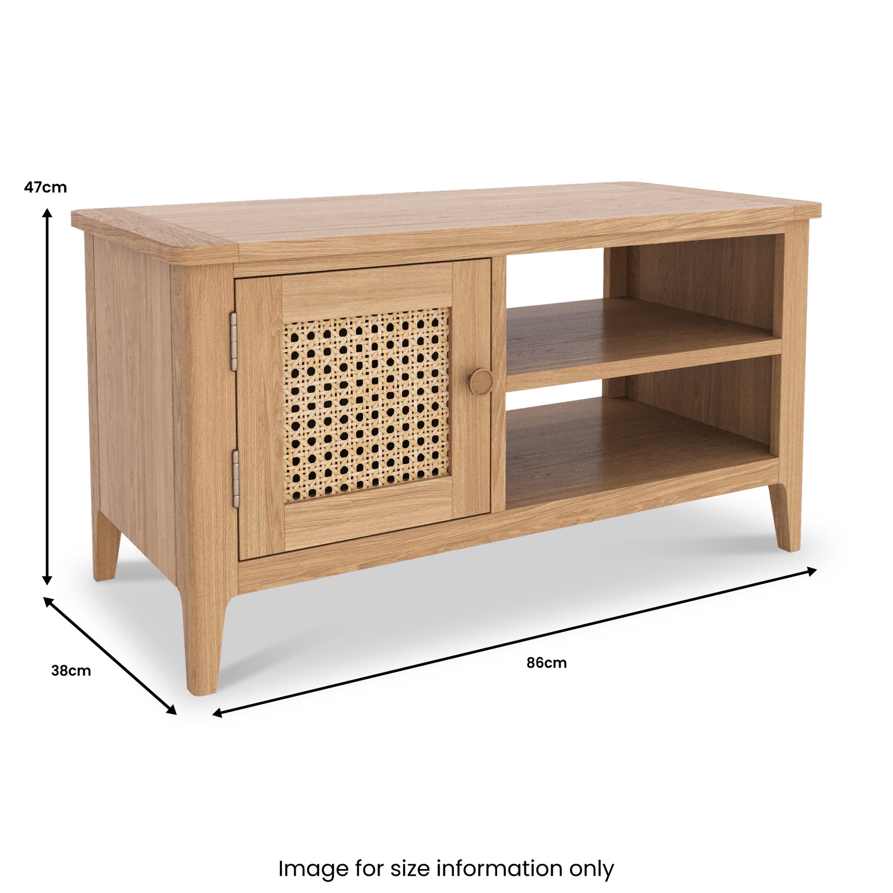 Albany Oak Rattan Small TV Unit from Roseland Furniture