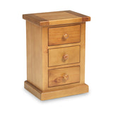 Chiswick Pine Large 3 Drawer Bedside from Roseland Furniture