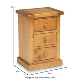 Chiswick Pine Large 3 Drawer Bedside from Roseland Furniture
