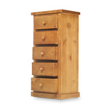 Chiswick Pine 5 Drawer Tall Boy Chest from Roseland Furniture