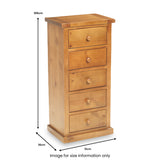 Chiswick Pine 5 Drawer Tall Boy Chest from Roseland Furniture