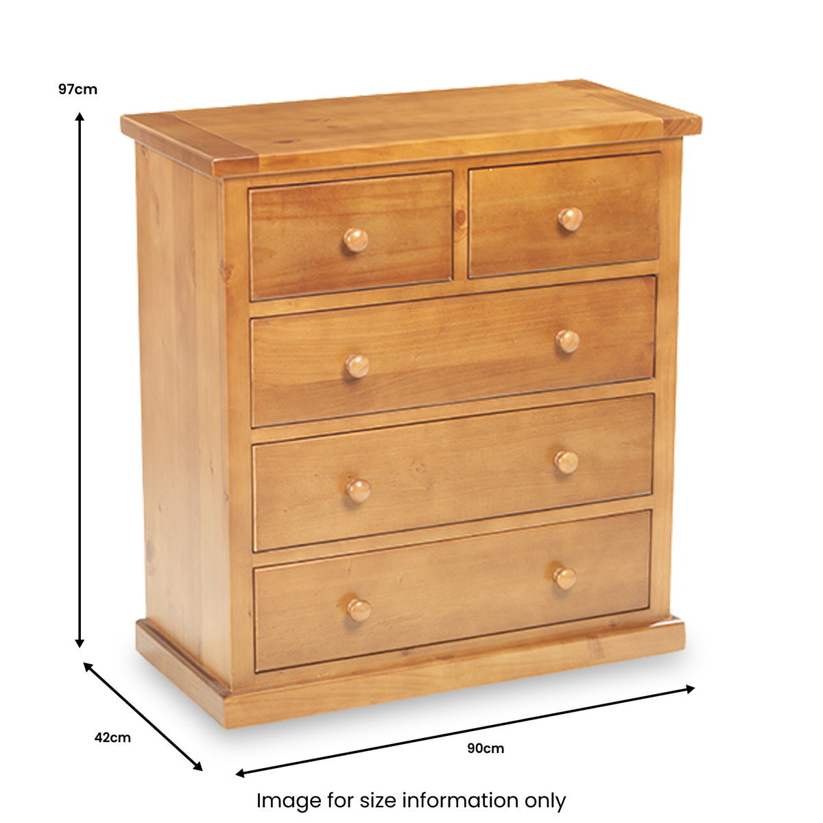 Chiswick Pine 2 Over 3 Drawer Chest from Roseland Furniture