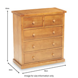 Chiswick Pine 2 Over 3 Drawer Chest from Roseland Furniture