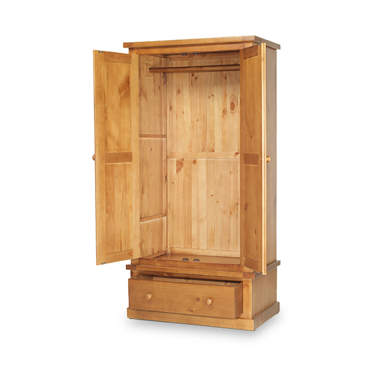 Chiswick Pine Double Wardrobe With Drawer from Roseland Furniture
