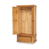 Chiswick Pine Double Wardrobe With Drawer from Roseland Furniture