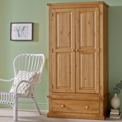Chiswick Pine Double Wardrobe with Drawer