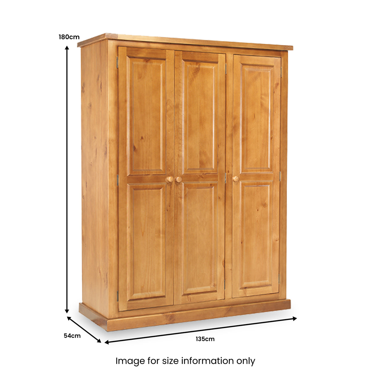 Chiswick Pine Triple Wardrobe from Roseland Furniture