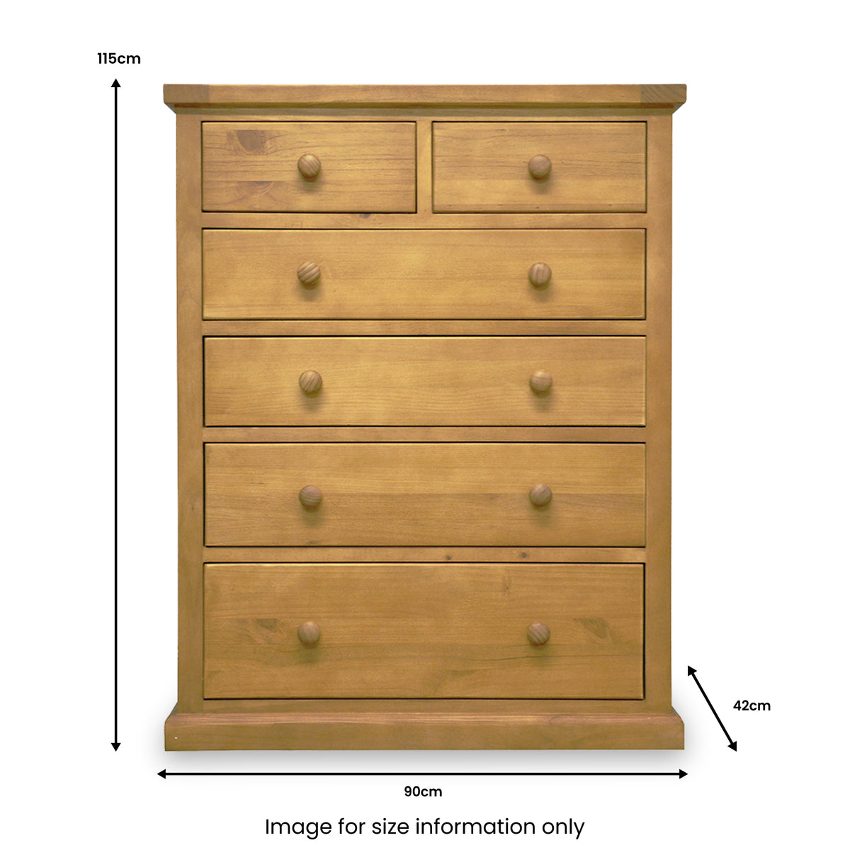 Chiswick Pine Large 2 Over 4 Drawer Chest from Roseland Furniture
