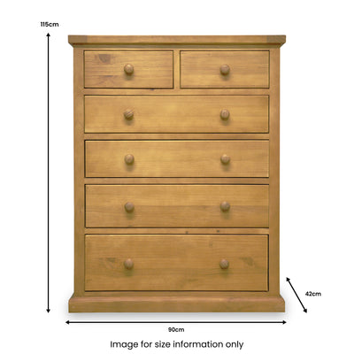 Chiswick Pine Large 2 over 4 Drawer Chest