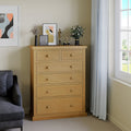 Chiswick Pine Large 2 Over 4 Drawer Chest from Roseland Furniture