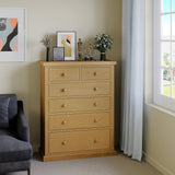 Chiswick Pine Large 2 Over 4 Drawer Chest from Roseland Furniture