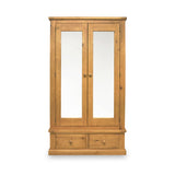 Chiswick Pine Double Wardrobe With Mirror from Roseland Furniture