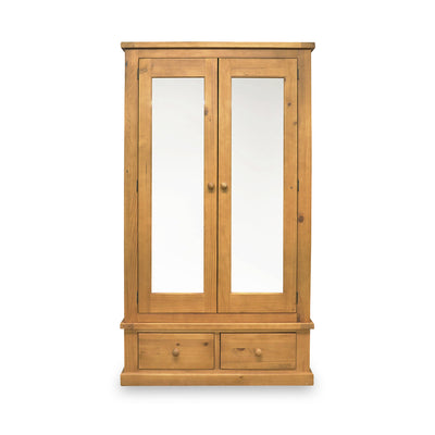 Chiswick Pine Double Wardrobe with Mirror