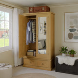 Chiswick Pine Double Wardrobe w Mirror from Roseland Furniture