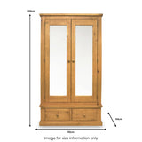 Chiswick Pine Double Wardrobe With Mirror from Roseland Furniture