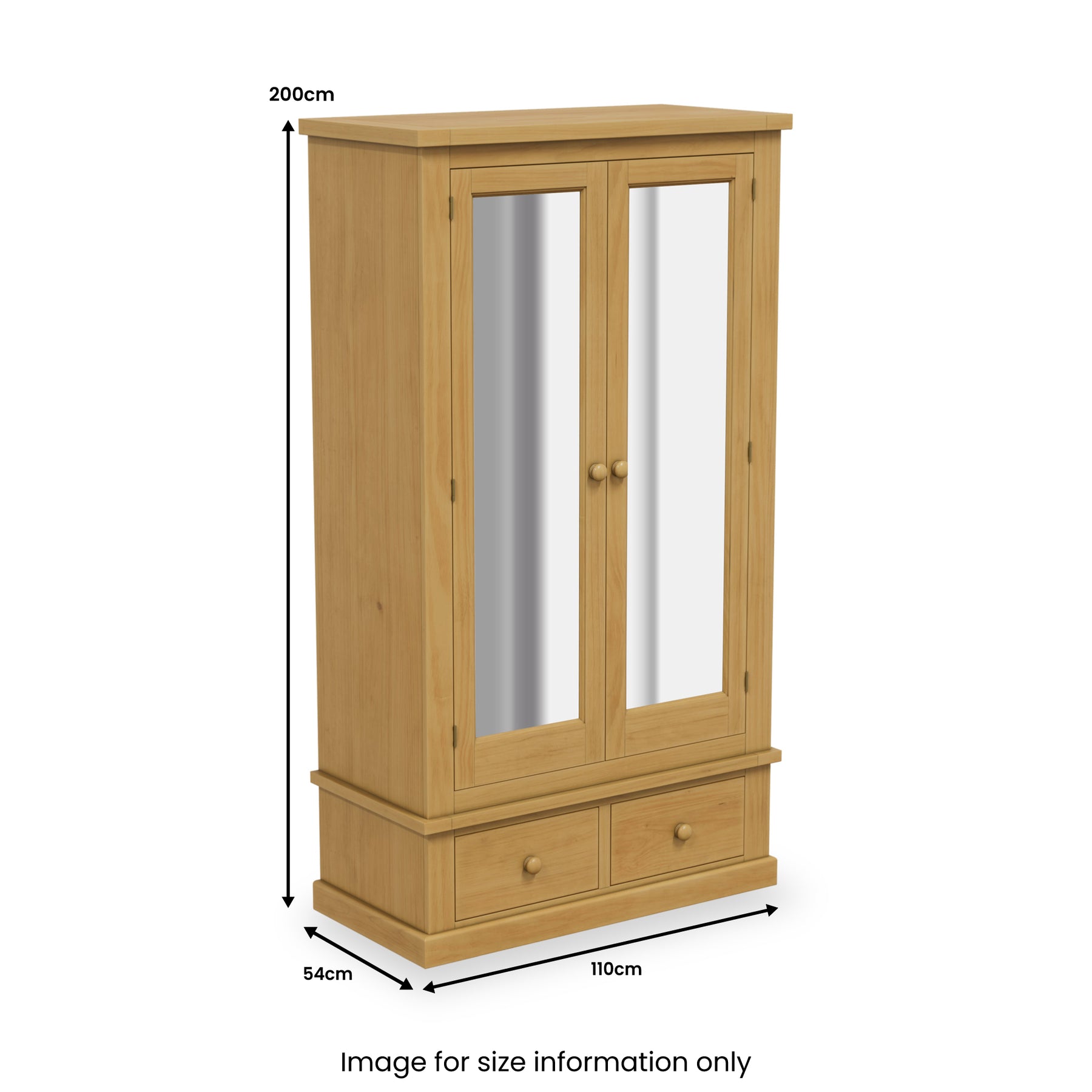 Chiswick Pine Double Wardrobe w Mirror from Roseland Furniture